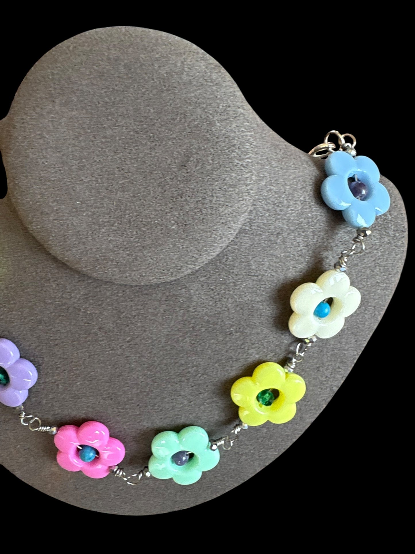 Collier Fleurs Bohème Cristal