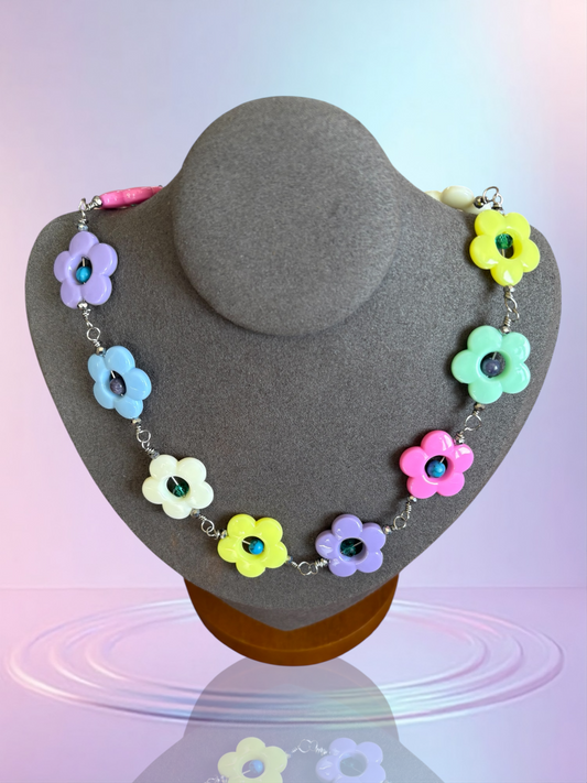 Collier Fleurs Bohème Cristal