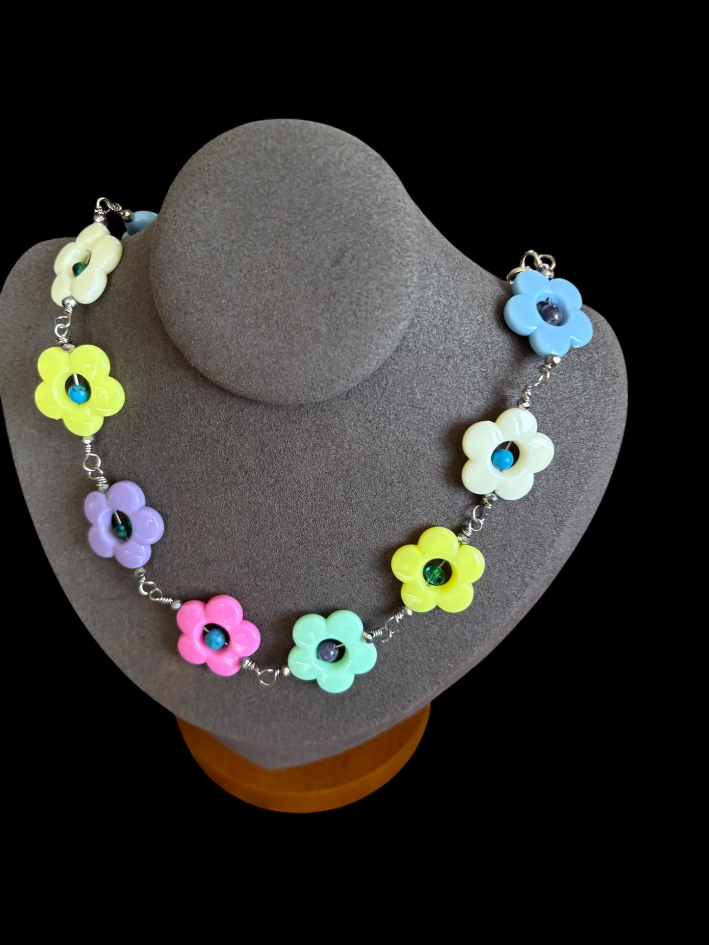 Collier Fleurs Bohème Cristal