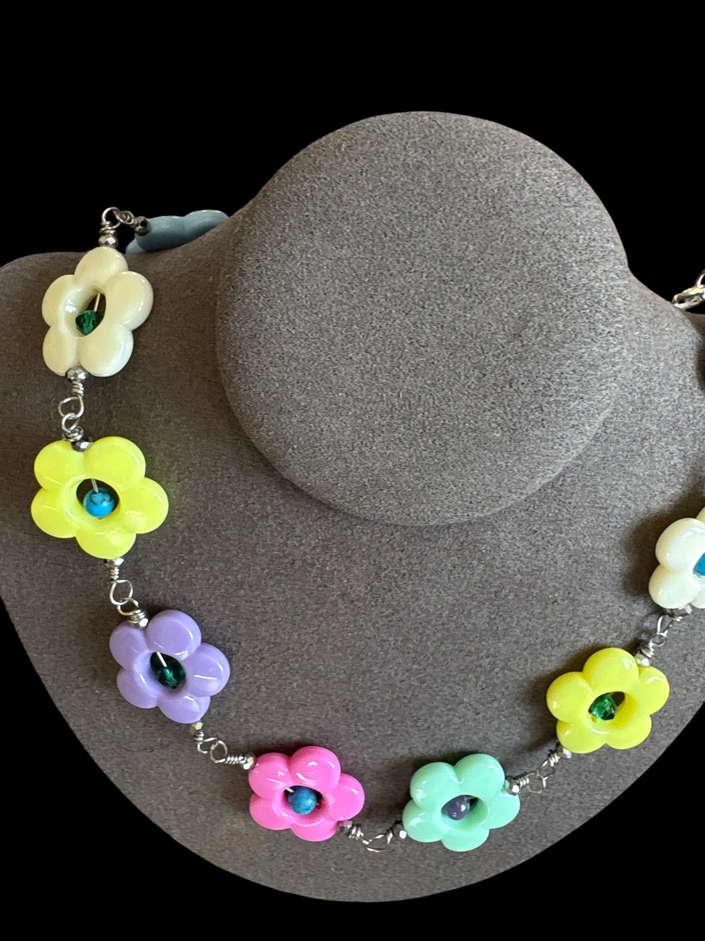 Collier Fleurs Bohème Cristal