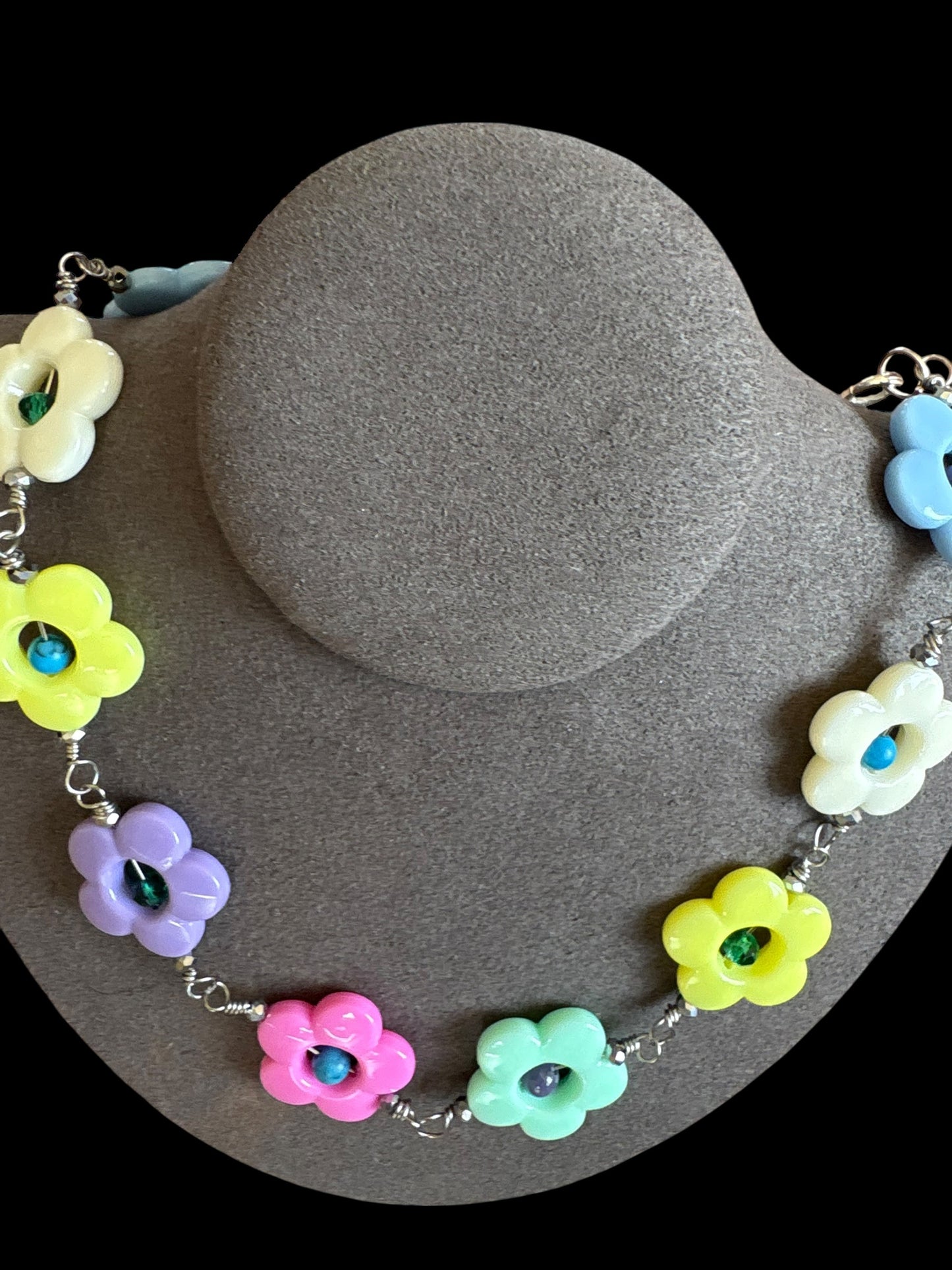 Collier Fleurs Bohème Cristal