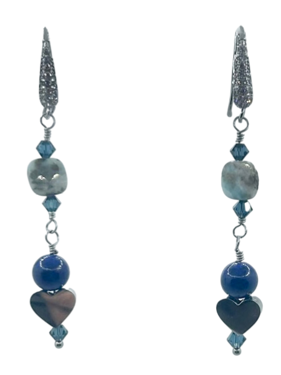 Boucles d'oreilles larimar lapis-lazuli